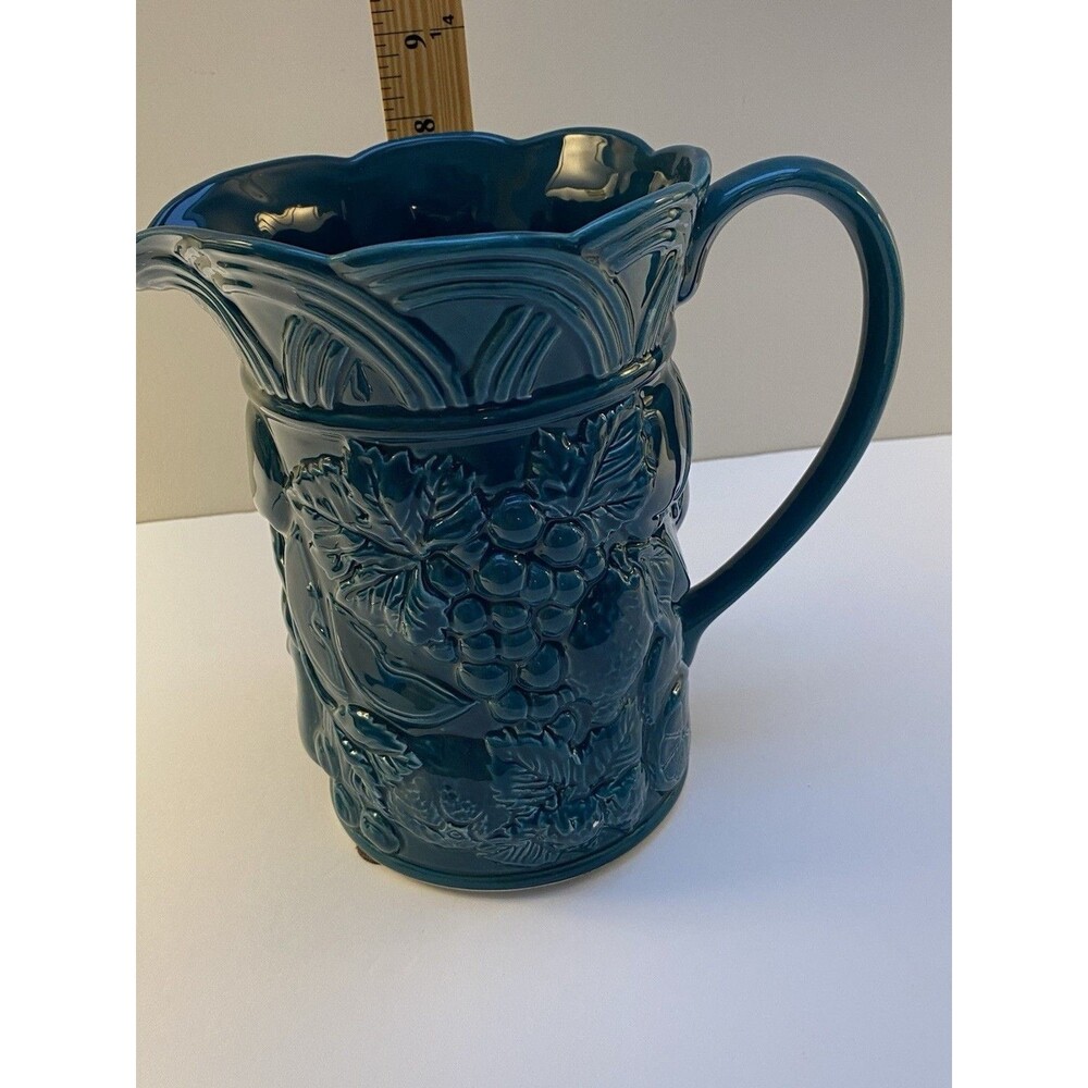 Vintage Jay Willfred Majolica Fruit Grapes Pitcher by Andrea Sadek Portugal - Picture 6 of 8